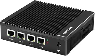 Micro Firewall Appliance, 4 Intel 2.5GbE i225 LAN Ports Fanless Mini PC, Network Soft Router PC, Mini Computer Intel J4125 Quad Core, Support AES NI, 8GB DDR4, 128GB mSATA SSD