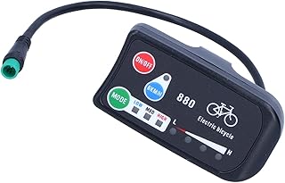 Visor LED de bicicleta elétrica, velocímetro de bicicleta, odômetro de ciclismo, visor Kt LED 880 e medidor de exibição de bicicleta 36V 48V, painel de controle à prova d'água multifuncional para bicicleta elétrica