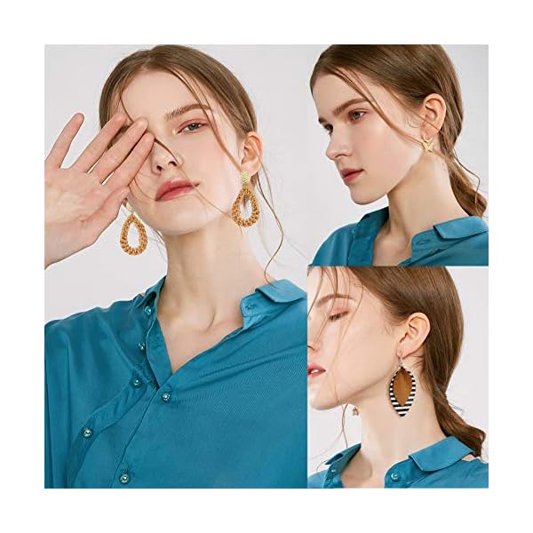 47-Pairs-Fashion-Earrings-for-Women-Girls-Boho-Statement-Tassel-Rattan-Leather-Earrings-Ethnic-Fashion-Butterfly-Stud-Acrylic-Hoop-Silver-Drop-Dangle-Earrings-Set-for-Birthday-Everyday-Jewelry-Gift 47 Pairs Earrings for Women Girls, Boho Statement Tassel Rattan Leather Earrings Butterfly Acrylic Hoop Stud Drop Dangle Earrings Set, Hypoallergenic for Sensitive Ears