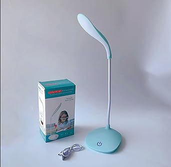 BHAJANLAL GREENERY Led Touch On/off Switch Desk Lamp/Student Study Reading Dimmer Rechargeable Led Table Lamps White Pack of 1