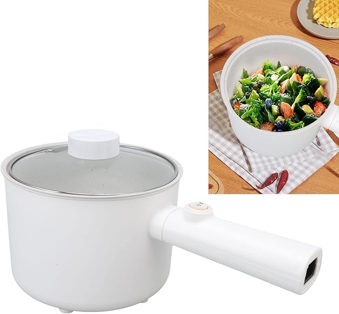 TONSYL Hot Pot Electric, 1.8L Multifunctional Portable Pot for Cooking, 600W Rapid Noodles Electric Pot, Non-Stick Frying Pans for Steak, Egg, Ramen, Oatmeal for Dorm Rooms, Camping