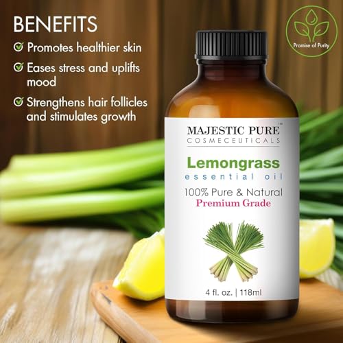 Image of Majestic Pure Lemongrass Essential Oil for Diffuser - 4 Fl Oz (Pack of 2)