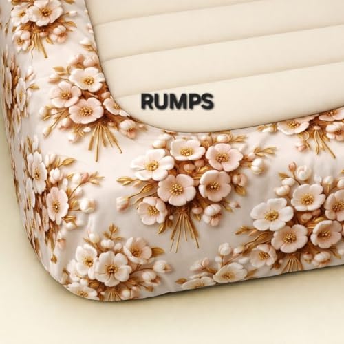Image of RUMPS 380 TC Premium Heavy Cotton 7D Print Fast Colour Feel Elastic Fitted Floral Bedsheet King Size with 2 Pillow Covers || (new Pink, Fitted Queen-60x78)