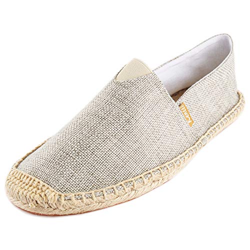 Espadrilles plates en toile pour femme beige contre les pieds sensibles
