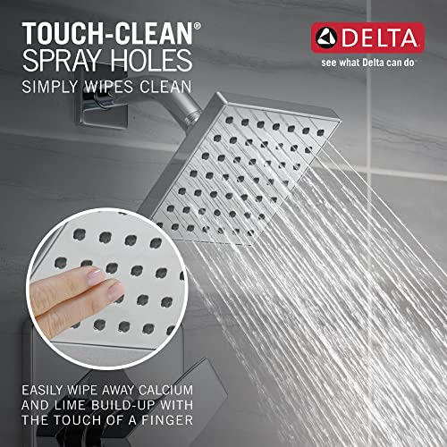 Image of Delta Modern 14 Series Shower Faucet Set, Chrome Shower Head and Handle Set, Valve Trim Kit, Chrome T14267-PP (Valve Not Included)