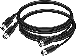 niso 2-Pack 5-Pin MIDI Cable, 3-Feet Male to Male 5-Pin MIDI Cable for MIDI Keyboard,Keyboard Synth, Synth, Synth