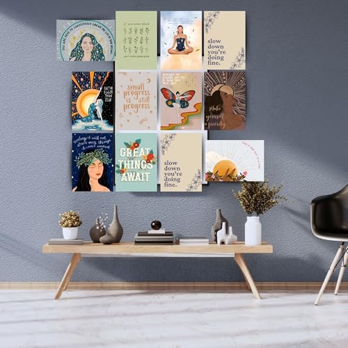 Image of Posters Inc Motivational Wall Posters Pack of 12 | Positive Quotes & Aesthetic Room Decor | Home Wall Decoration Items for Living Room, Bedroom, Study | Birthday Gift for Women, Men & Friends | A4 Size, 300 GSM, Unframed