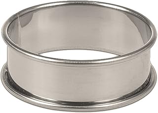 Matfer Bourgeat Stainless Steel Shallow Flan/Dessert Ring Mold, 2.5