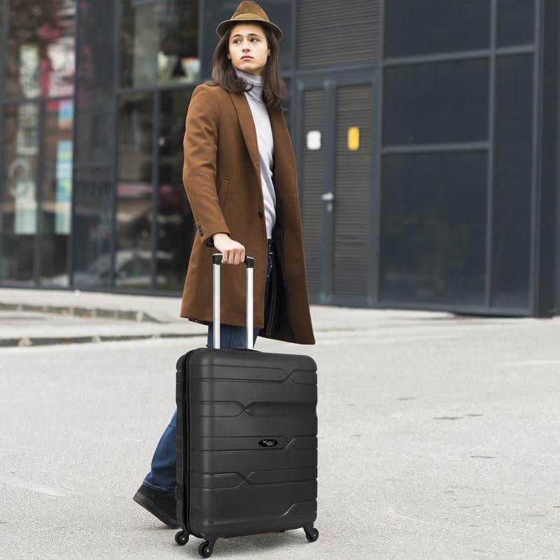 Image of TRAVELBUDDY Infinity 58 CM Cabin Hard Case Tourist Travel Luggage | Lightweight 4 Spinner Wheels Luggage | Suitcase | Cabin Trolley Bag | Small - Black | 5 Year Warranty