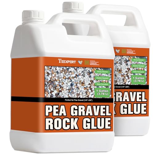 Teexpert Rock Glue for Landscaping - 2 Gallon Pea Gravel Binder Stabilizer - Concentrate Long-Lasting Hold, Permeable & Dries Clear - Stone Adhesive for Garden, Walkways, Patios & Driveway Edge