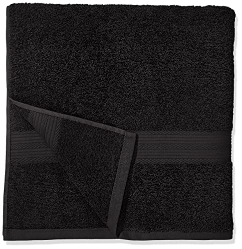 Amazon Basics – 6 Stück Handtuch-Set für Badezimmer, lichtbeständig, 100 % Baumwolle, weich und saugfähig, 2 Badetücher und 4 Händehandtuch, Schwarz – Bild 3