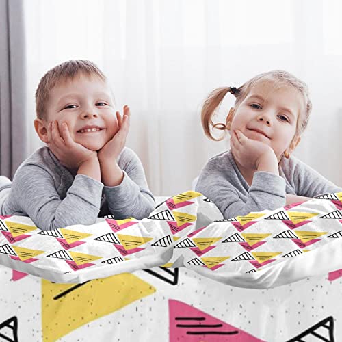 Parure de lit douce anti-plis avec housse de couette triangles géométriques - 3