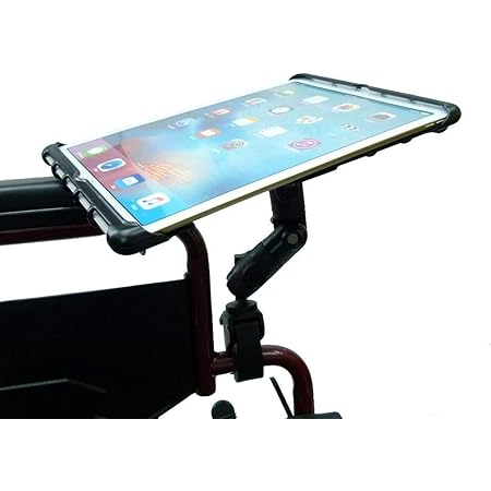 Wheelchair Rail & Tube Tablet Mount with Swivel Arm for Apple iPad Mini 4 (sku 34049)