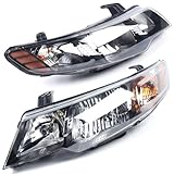 Halogen Headlight Assembly for Kia Forte EX LX SX/Forte Koup EX SX 2010-2013,Pair Front Left Driver Side & Right Passenger Side Head Light Direct Replacement,Clear Lens+Amber Reflector Headlamp