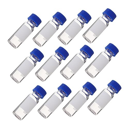 MUSISALY 100pcs Vial Containers with Lids Clear Empty Toiletry Bottle Chromatography Bottle Storage Bottle Sampling Bottle Reagent Bottle Currency Holder for Bills Glass