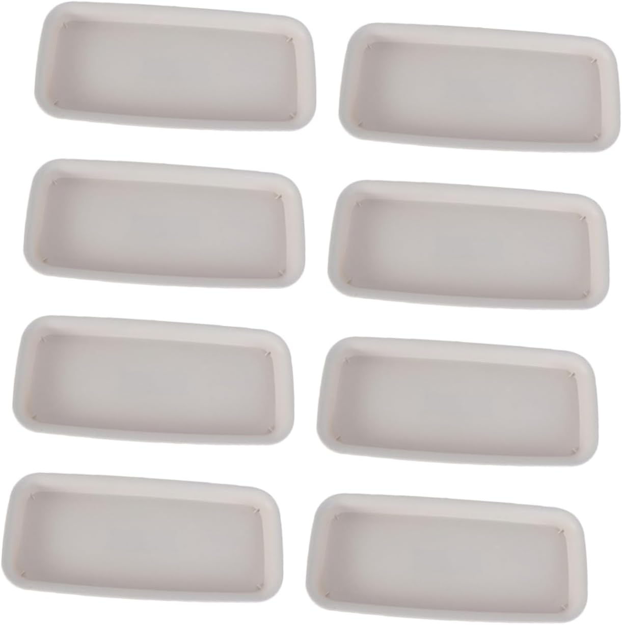 8pcs Rectangular Plant Trays Drip Trays for Potted Plants for Use Prevents Water Leakage and Soil Staining Durable White Plastic Saucers