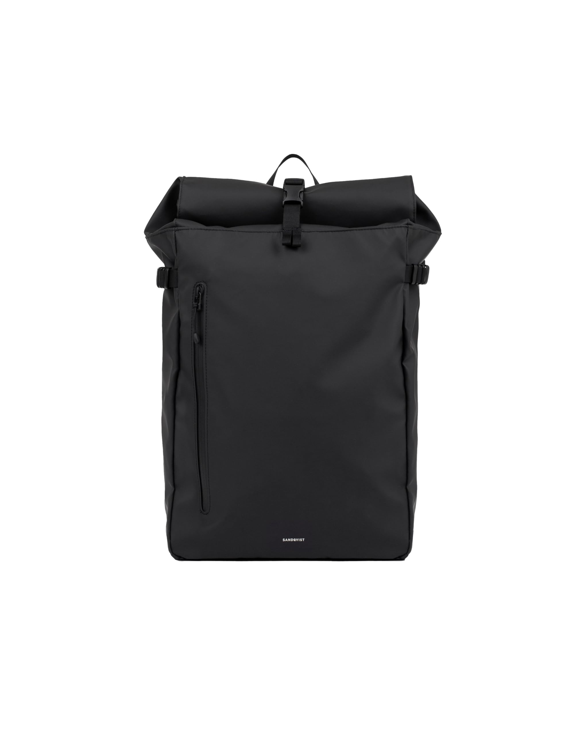 Sandqvist Stream Slim Rolltop Backpack 16”, 26L, Black, Waterproof Laptop Backpack, 16" Laptop Compartment, Recycled Materials