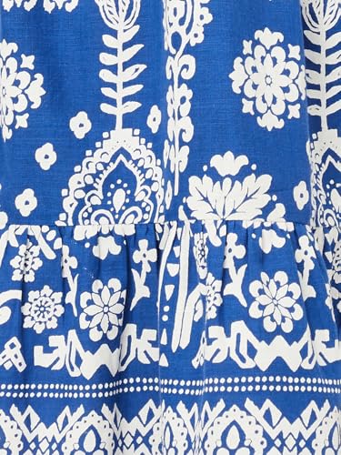Image of Max Women's Half Sleeves Spread Collar Cotton Printed A-line Dress