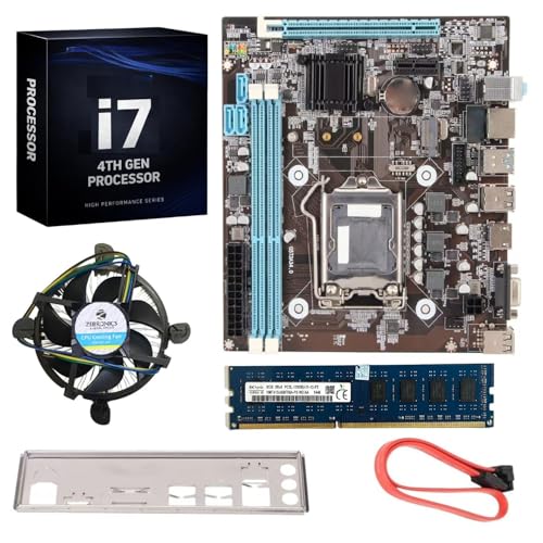 Image of H81 Motherboard Combo with i7 4th Gen 4770 /4790 + 8GB DDR3 1600MHz RAM + CPU Fan - Pre-Assembled & Pre-Tested Desktop Combo Ideal for Video Editing, Gaming & Multitasking with 1 Year Warranty