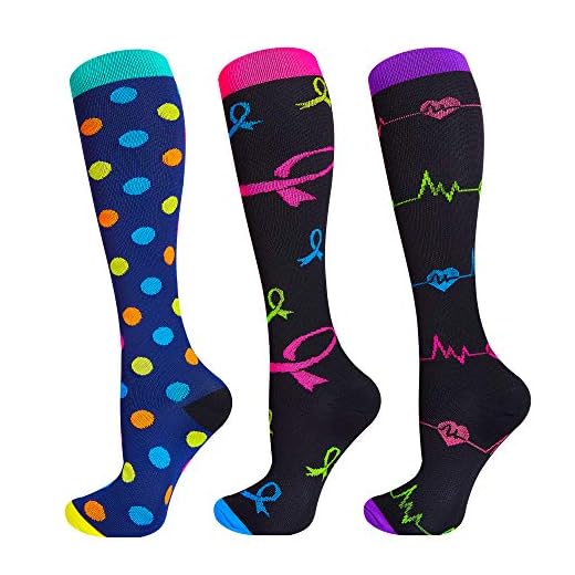 Rodilla Alta Calcetines y Medias de Compresión para Hombres y Mujeres 20-30 mmHg for Ejercicio,Correr,Enfermeras,Médico,Embarazo,Maternidad,Viajes,Vuelo,Aumenta la Resistencia,Reduce la Fatiga
