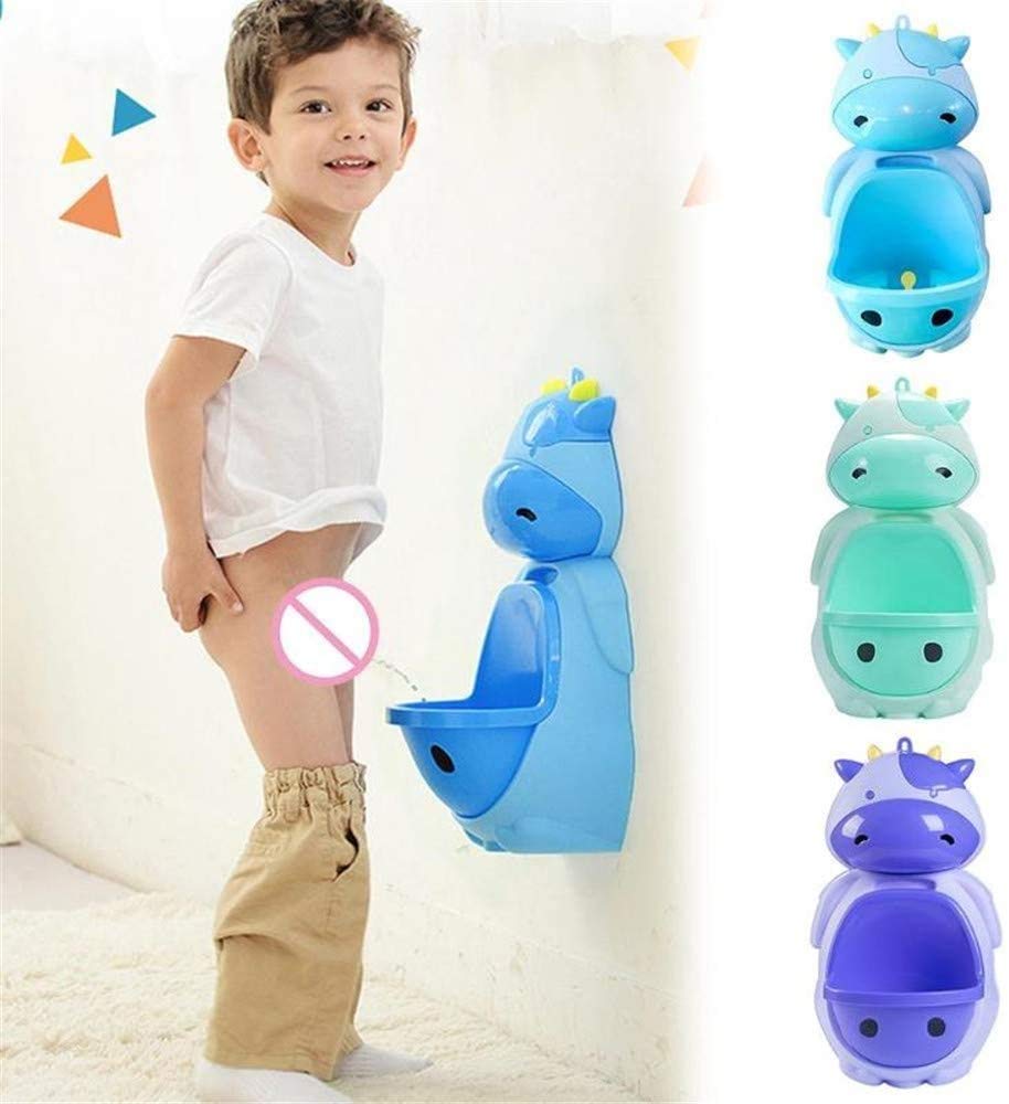 Urnata di Formazione del vasino della Forme della Mucca Sveglia per i Ragazzi con Il Bersaglio di puntamento Divertente, Il Toddler Boy Toilet Pee Trainer - Blu (Color : Purple)