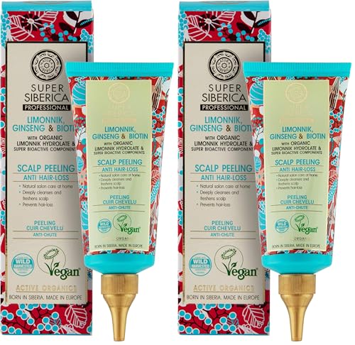 Natura Siberica Super Limonnik, ginseng y biotina. Peeling del cuero cabelludo, 100 ml (Paquete de 2)