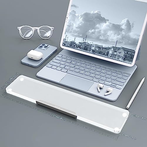 Image of Acrylic Keyboard Wrist Rest Pro- Compact 60% Keyboard- Mechanical Keyboards Ergonomic Palm Rest for Computer Keyboard,Anti-Slip Base,Wrist Pad for Laptop,Office & Home-Easy Typing,Silver