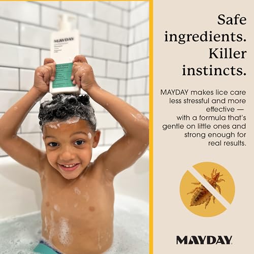 Image of MAYDAY Daily Lice Prevention Shampoo, Non-Toxic, Sandalwood & Mint, 12oz | Non-Toxic, Pesticide-Free, Scientifically Proven Lice, Super Lice & Nit Defense, Daily Use, Hair & Scalp Wellness Support