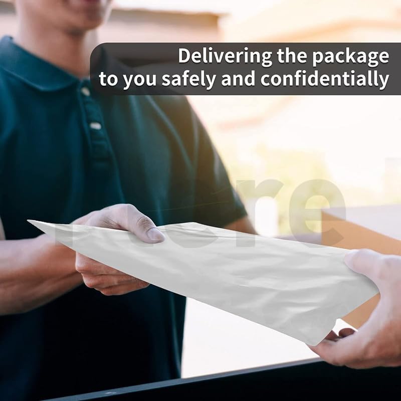 Image of Flere Tamper Proof Plastic Courier Bag /Polybag with Pod for Packing - 51 Microns Ecommerce Packaging, Envelopes, Pouches & Covers, 16x20 Inch, White and Black, Pack of 50