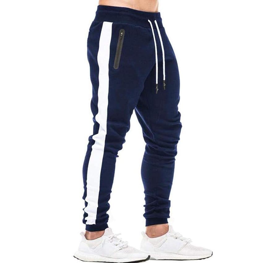 Immagine del prodotto Tansozer Pantaloni Tuta Uomo Cotone Slim Fit Pantaloni Sportivi Uomo Joggers Running Pantaloni Felpa Uomo Tasche Laterali Pantaloni Lunghi Blu L