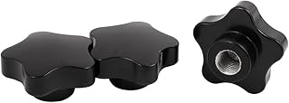 Aexit M16mm Female Knobs & Hand Wheels Thread 65mm Dia Plastic Star Head Clamping Knob Grips Star Knobs Black 3pcs