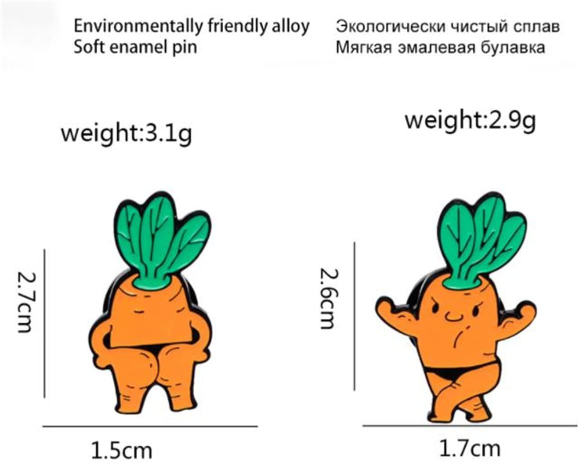Fitness Carrot Enamel Pin Label Brooch Bags Badge Clothes Kids Shirt Skirt Brooches Jewelry for Clothes Hat Backpacks Gift