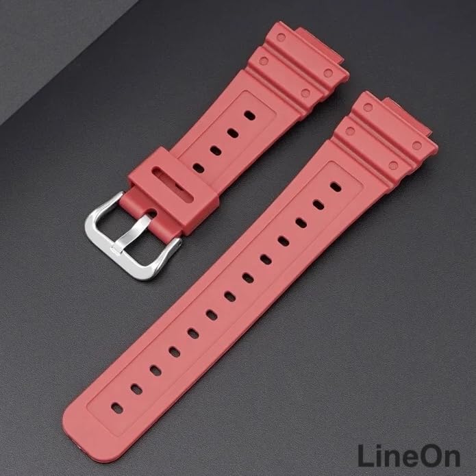 Image of Lineon 16mm Resin Soft Watch Strap Compatible With CASIO GM-2100 GA-2100 GA-2110 GA-B2100 with Tool and Pins