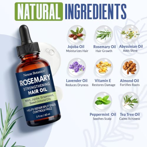 Nexon Botanics Rosemary Hair Oil 2oz — Lightweight Scalp & Peppermint Blend — view 4