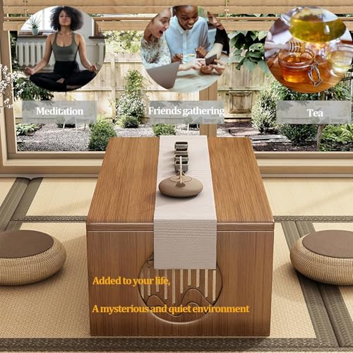 Table de sol japonaise pliante pour petits espaces, solution salon de thé zen