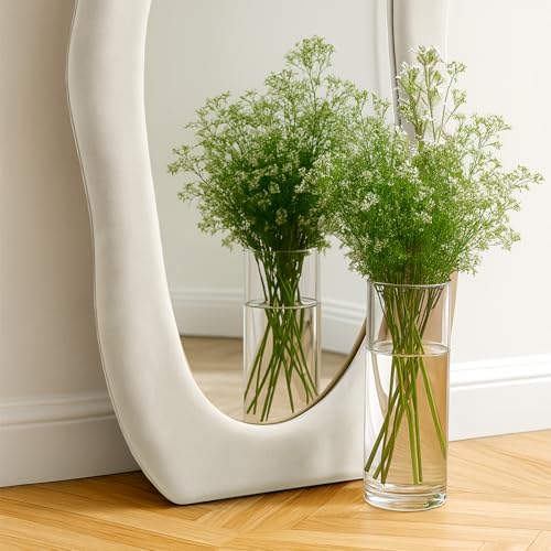 CROWNSHOP Full Length Mirrors - 160x60cm Irregular Modern Full Body Mirror Standing | Long & Large Dressing Floor Mirror for Bedroom, Hallway & Living Room, White - Cosy Home Interiors CROWNSHOP Full Length Mirrors - 160x60cm Irregular Modern Full Body Mirror Standing | Long & Large Dressing Floor Mirror for Bedroom, Hallway & Living Room, White - Image 6