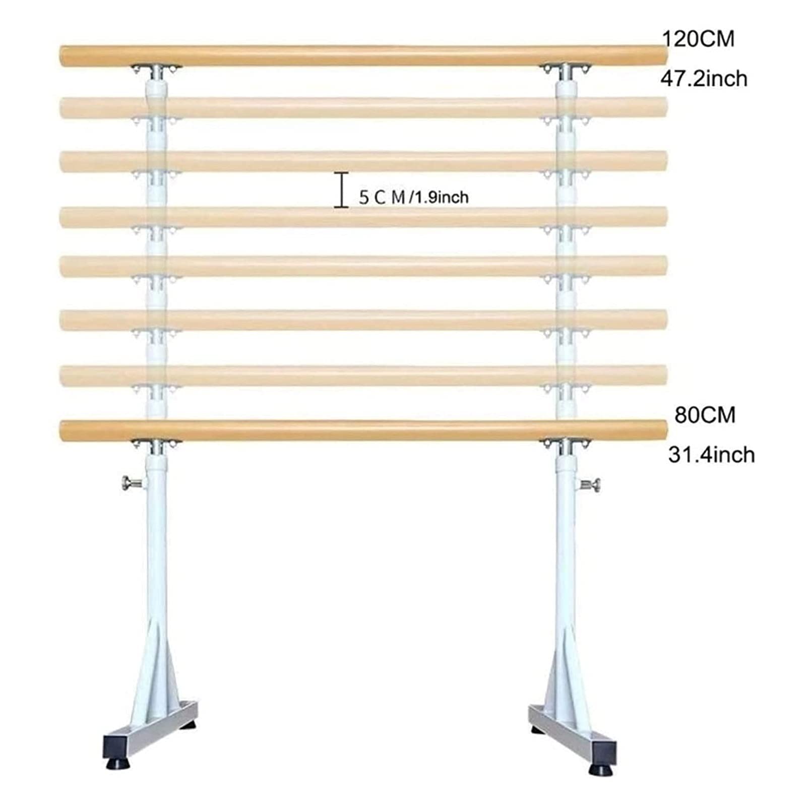Ballet Barre Bar Double Barre Ballet Bar Floor Fixed Dancing Stretching Ballet for Home or Studio Barre Exercise Equipment for Kids and Adults