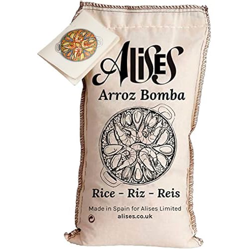 Alises - 1 Kg Riz Bomba à Paella - Riz rond blanc espagnol premium de qualité supérieure - Arroz bomba