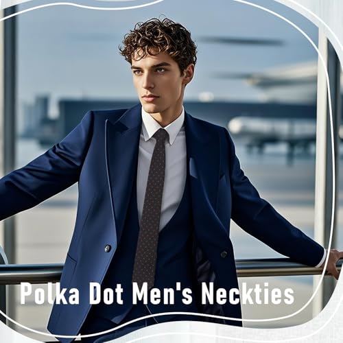 Image of Polka Dot Tie for Mem, Classic 57 inch Mens Ties Patterned Formal Men's Necktie for Business Party Wedding Shirt Tuxedo