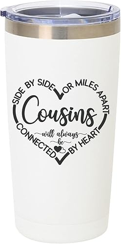 MFGNEH Regalos para Primas Vaso Térmico para Mujer, Regalos de Cumpleaños para Prima Mujer, Regalos de Navidad para Primas para Mujeres, Mejor