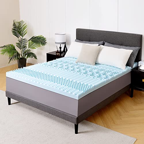 Neutype 3 Inch Memory Foam Mattress Topper Queen Size Cooling Foam Mattress Topper 7 Zoned Comfort Gel Infused Mattress Topper Certipur-Us Certified Bed Topper For Pressure-Relieving #TOP24