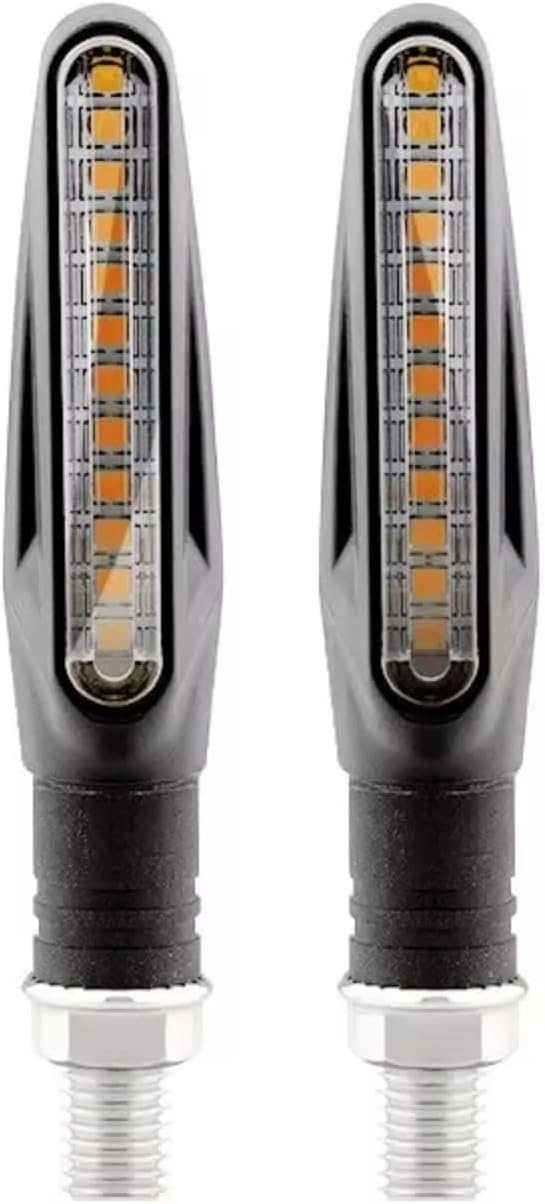 バイク用方向指示灯 2PCS ユニバーサル オートバイ ウィンカー ライト ユニバーサル DRL アンバー 流れるウィンカー インジ