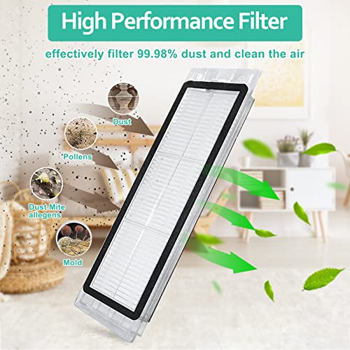 Chuancheng Xiaomi Roborock S5 Max S6 Pure S6 MaxV Rulo Fırçalar için 9'lu Paket Yedek HEPA Filtre Paspas Bezi Aksesuarı (Beyaz)