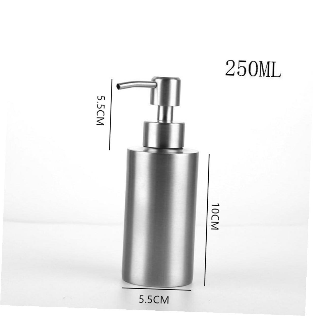2 Piezas Dispensador de Loción Acero Inoxidable Botella Recargable Cilíndrica Presionable y Dosificador Jabón Líquido para Baño y Cocina Resistente y Fácil de Rellenar