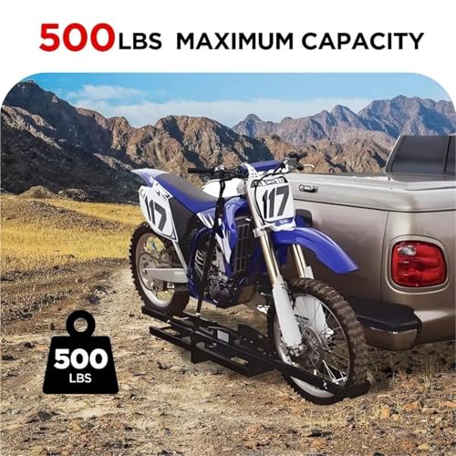 Portador de remolque para motocicleta montado en enganche, rampa de carga fácil para motos y scooters 【2026】 miniatura 2