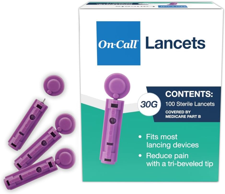 On Call G124-10A Sterile Lancets, Blue