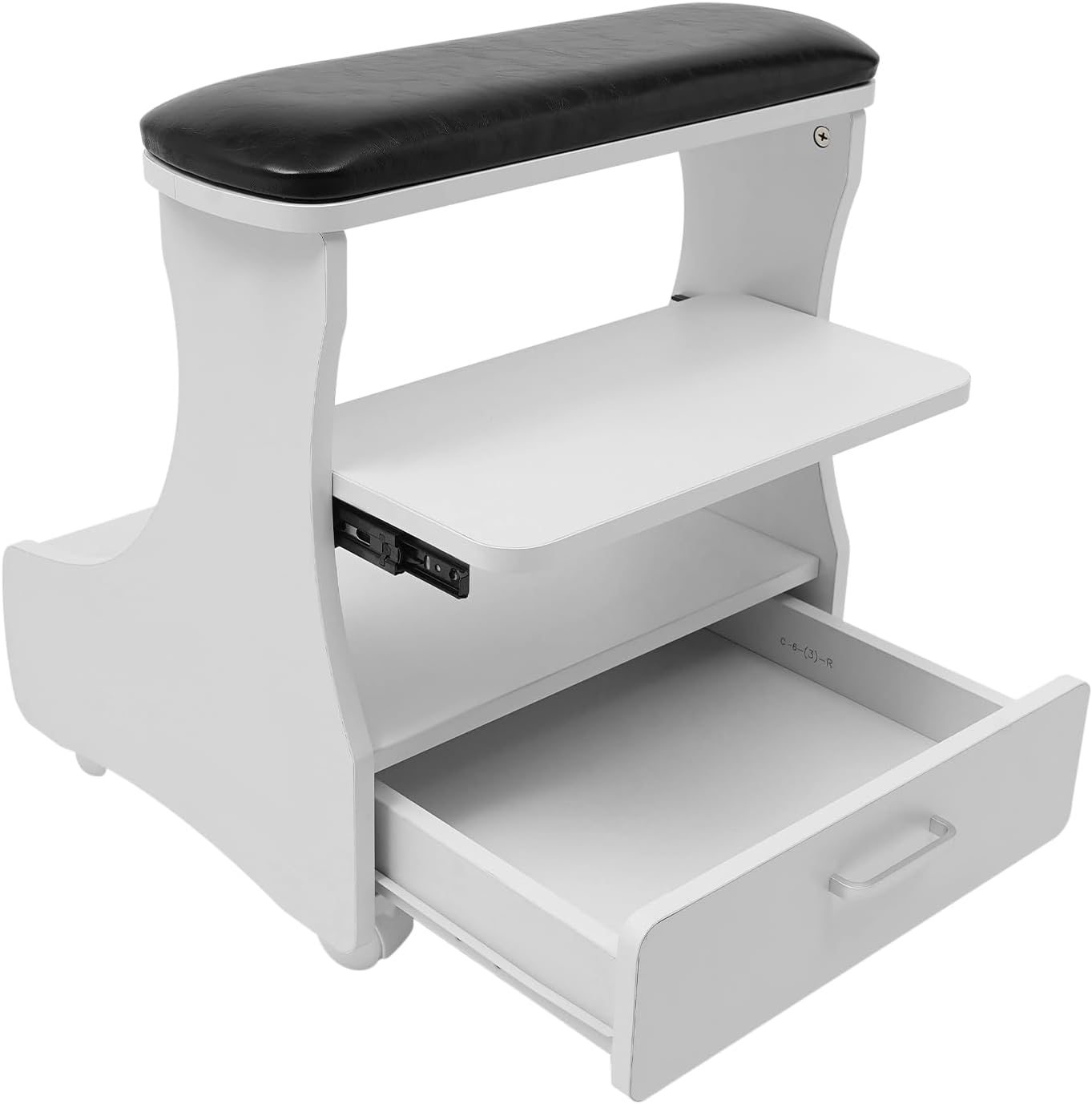 Foot Bath Stool, Foot Bath Trolley Foot Rest Pedicure Manicure Chair with 4 Wheels, Portable Nail Foot Rest Stand Foot Bath Spa Cart Foot Massage Station Footrest Salon Supplies, Load 44.09 lbs