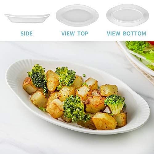 Njcharms Ceramic Au Gratin Baking Dishes, Gratin Dishes Oval Baking Dishes Oven Safe White Porcelain Kitchen Bakeware/Baker, 9 Inch, Set Of 6 #TOP3