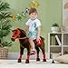 Qaba Ride on Horse for Kids 3-8 Years Old, Toddlers Riding Horse with Neighing Sound, Ride on Animal Pony Toy with Saddle & Stirrups, Brown