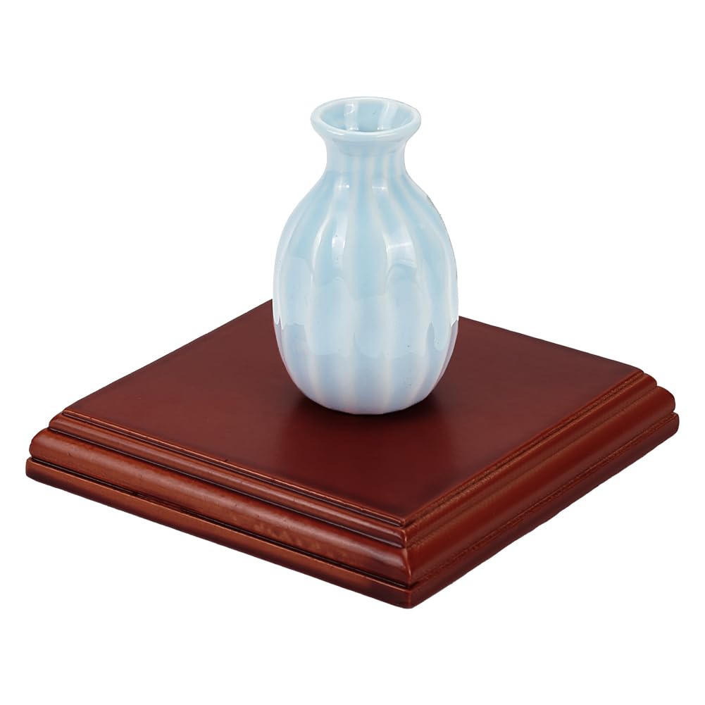 Wooden Display Stand Base – 5.5 Inch Inner Diameter, Dark Red, For Vases, Lamps, Decor